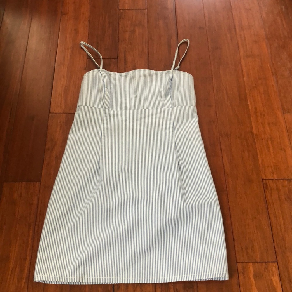 Garage blue and white pin striped dress mini